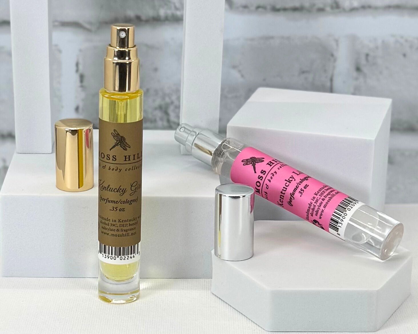 Travel size perfume spray in Moss Hill signature scents