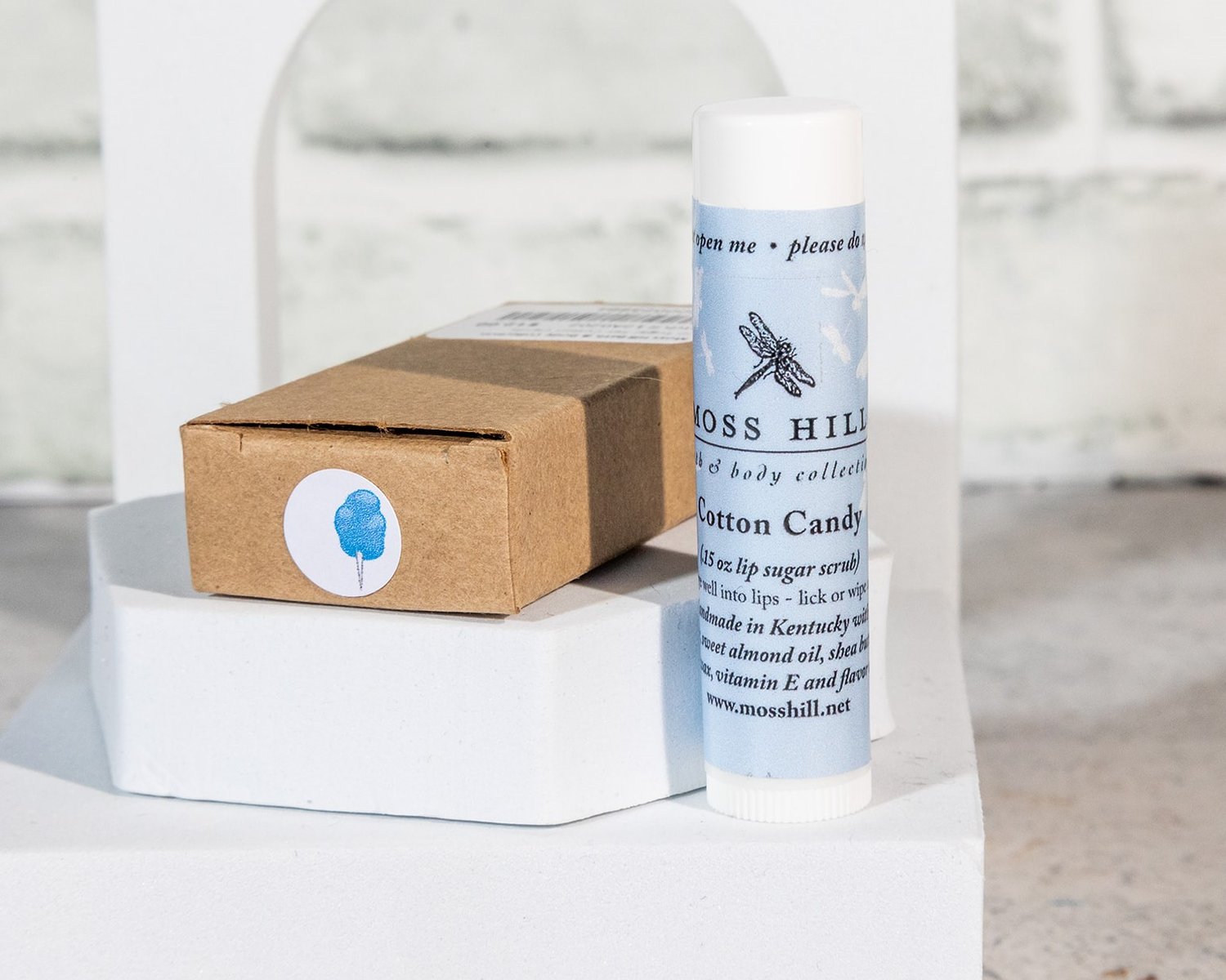 Moss Hill's Cotton Candy lip scrub.