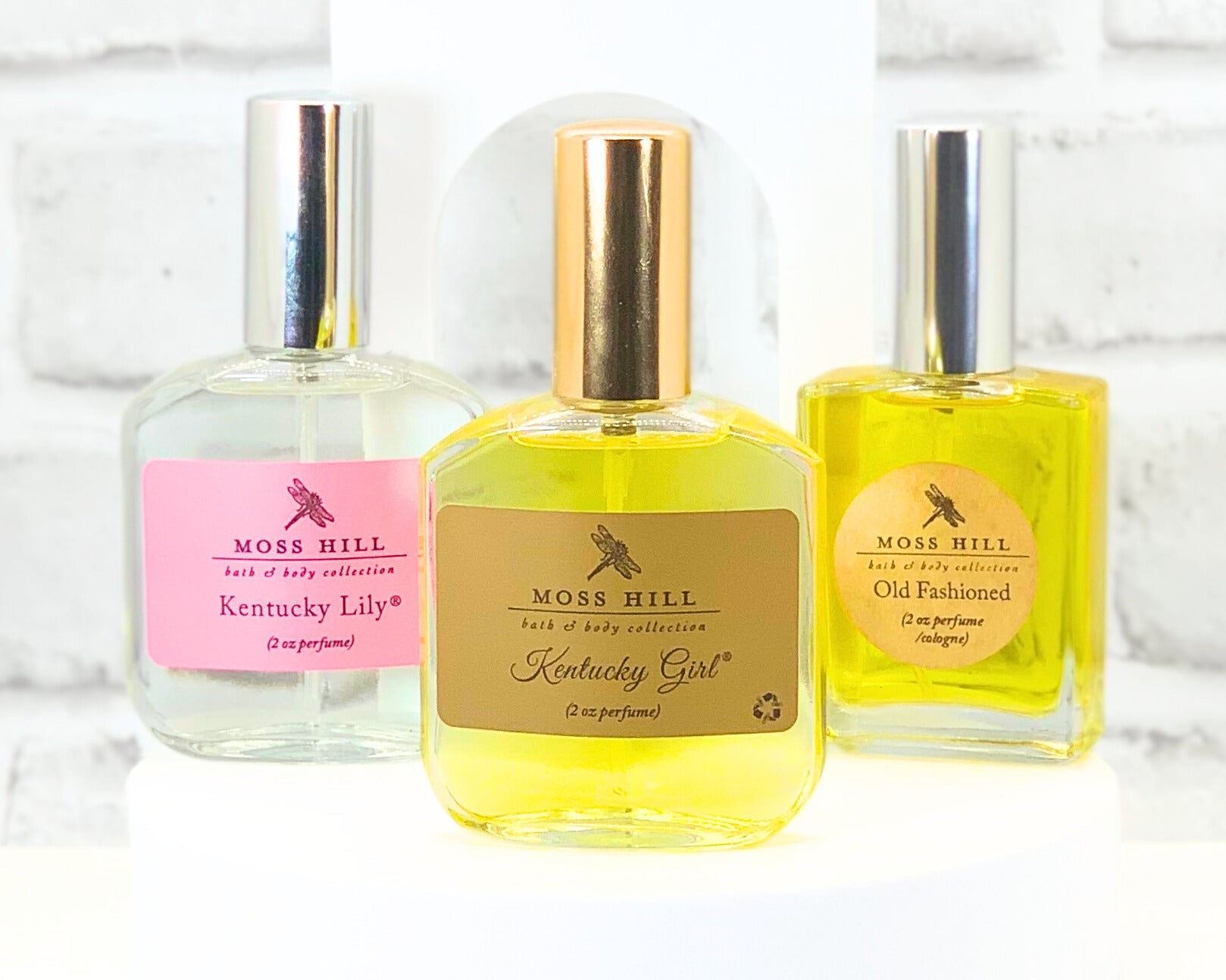 Elegant spray perfume in Moss Hill signature scents
