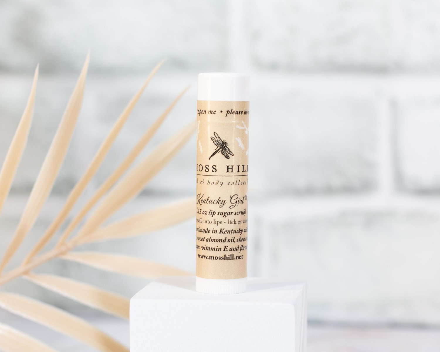 Moss Hill lip scrub zoomed in on Kentucky Girl.